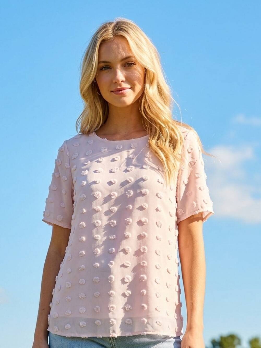 Blooming Jelly Pale Pink Swedish Dot Women's Top